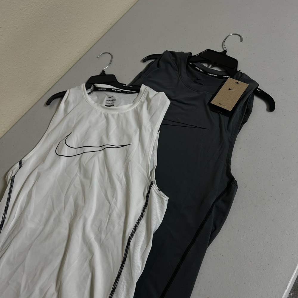 Nike Black and White Tank Tops